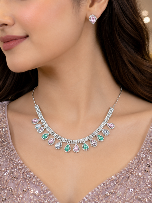 Blush Meadow AD Necklace Set