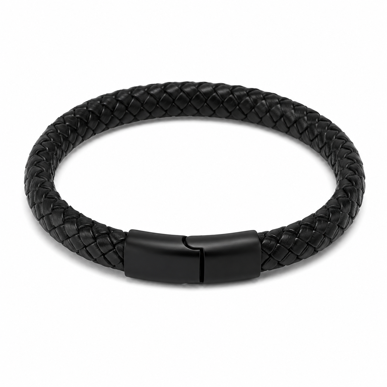 Swarique Shadow Weave Black Braided Bracelet for Men