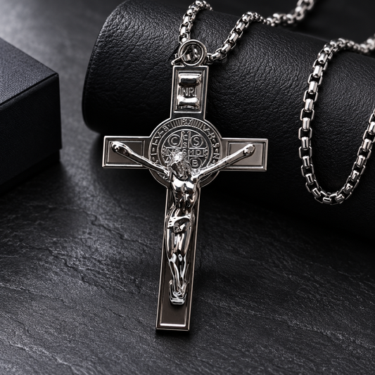 Swarique Jesus Christ Crucifix Pendant Chain for Men
