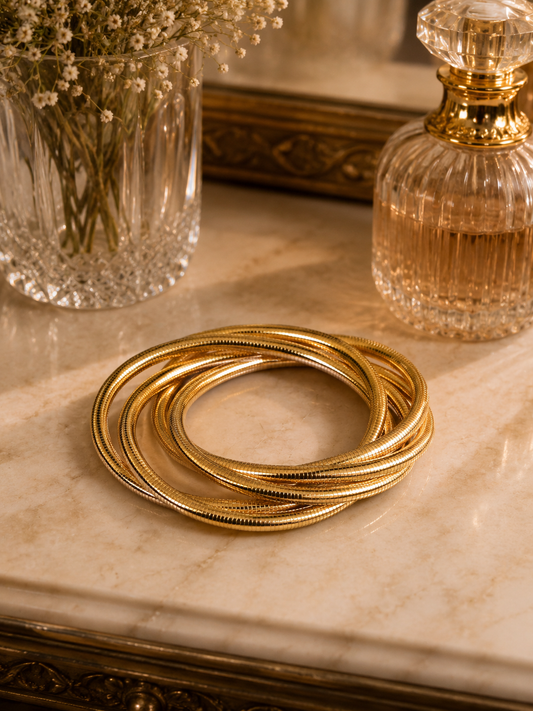 Gold Infinity Coil Bracelet