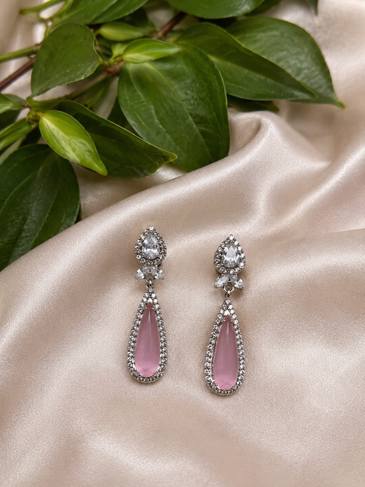 Roselle Blush Crystal Drop Earrings