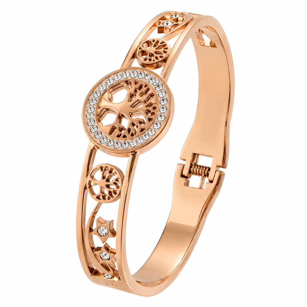 Swarique Vriksha Aura Crystal Bracelet – Rose Gold Plated | 316L Stainless Steel
