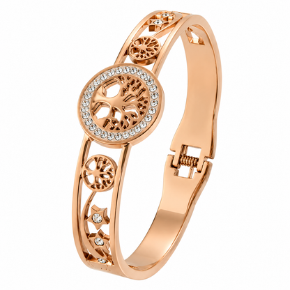 Swarique Vriksha Aura Crystal Bracelet – Rose Gold Plated | 316L Stainless Steel