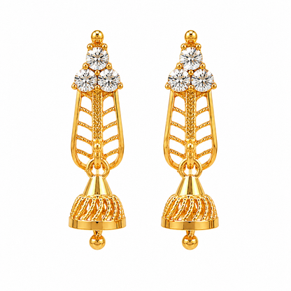 Swarique Mahika Jhumka Earrings (White)
