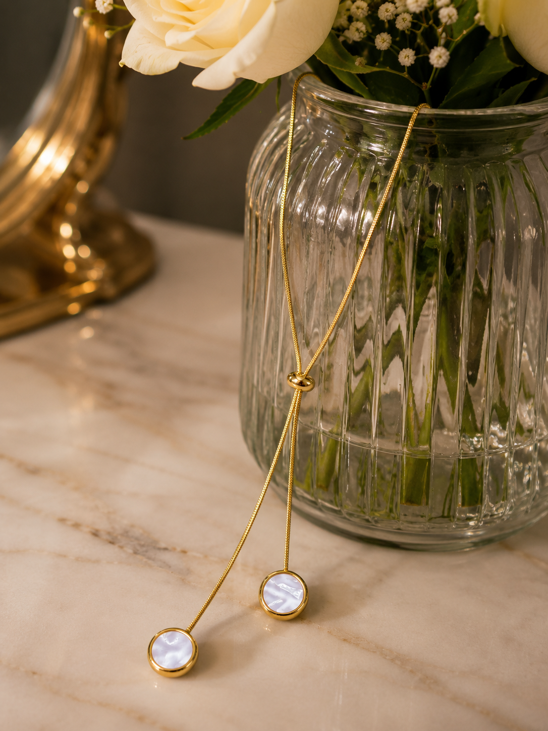 Swarique Meher Moti Lariat Necklace