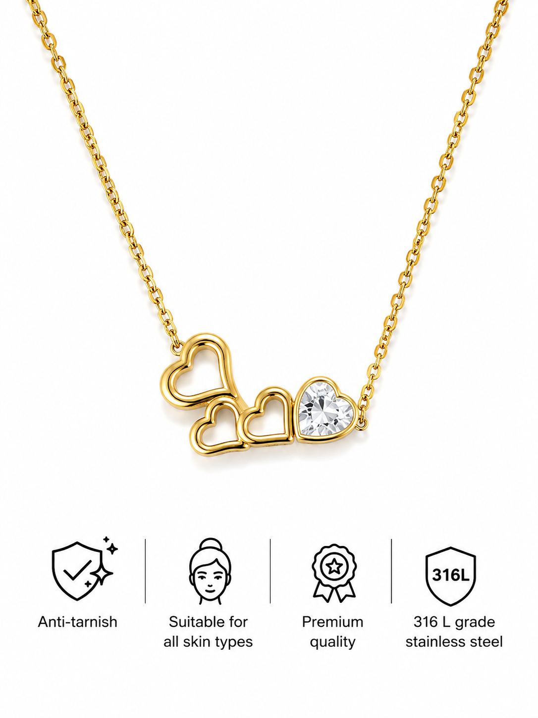 Forever Hearts Crystal Necklace