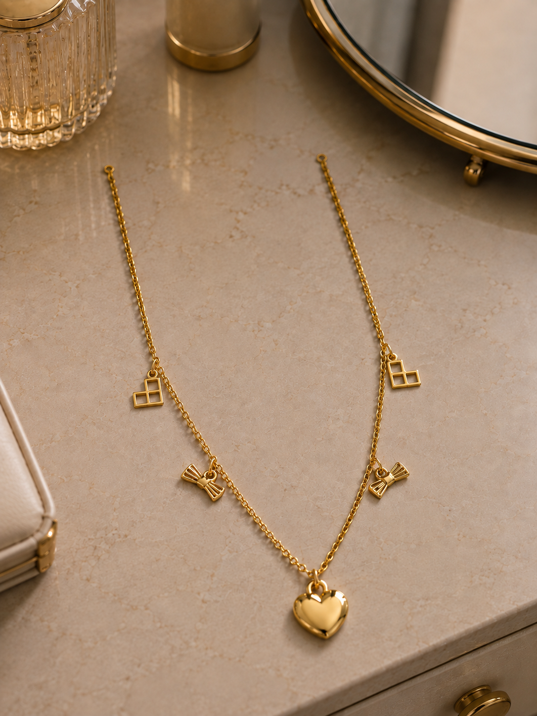 Swarique Anaya Heart Charm Necklace