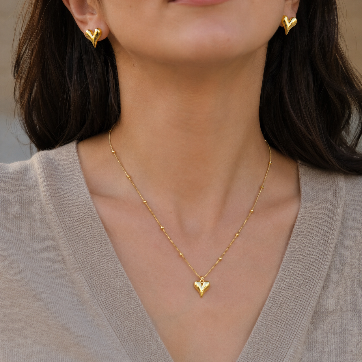 Swarique Madhurima Heart Jewellery Set