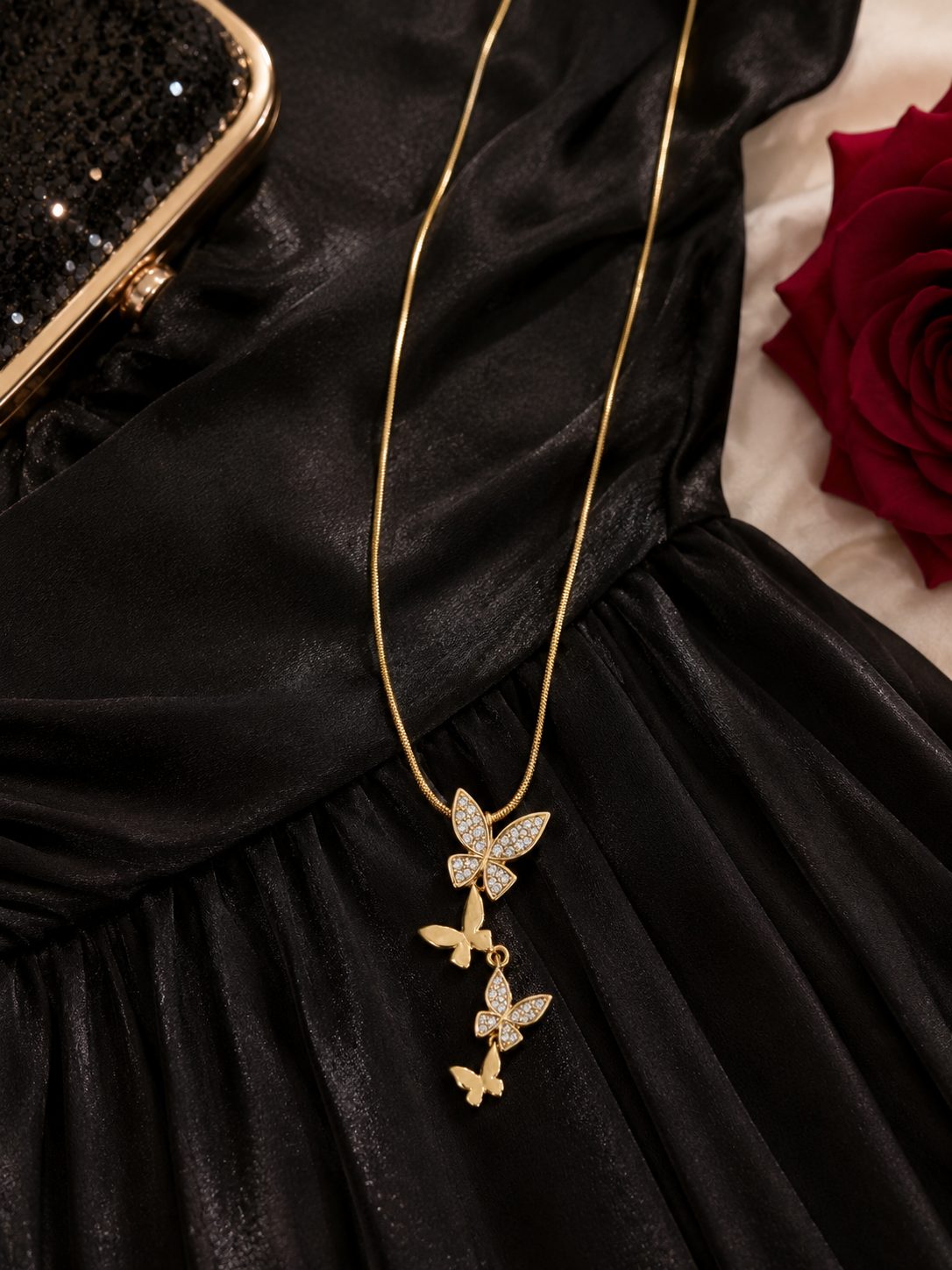Swarique Aabha Butterfly Cascade Pendant Necklace