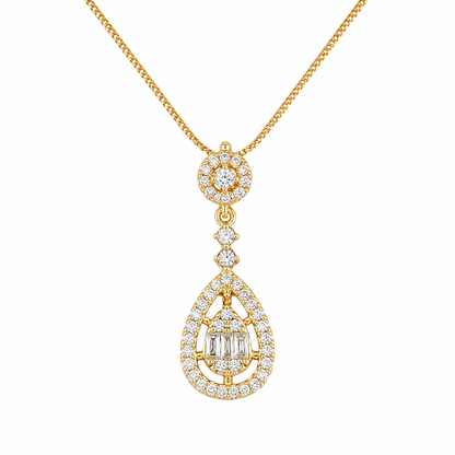 Swarique Anvika Teardrop Crystal Pendant Necklace