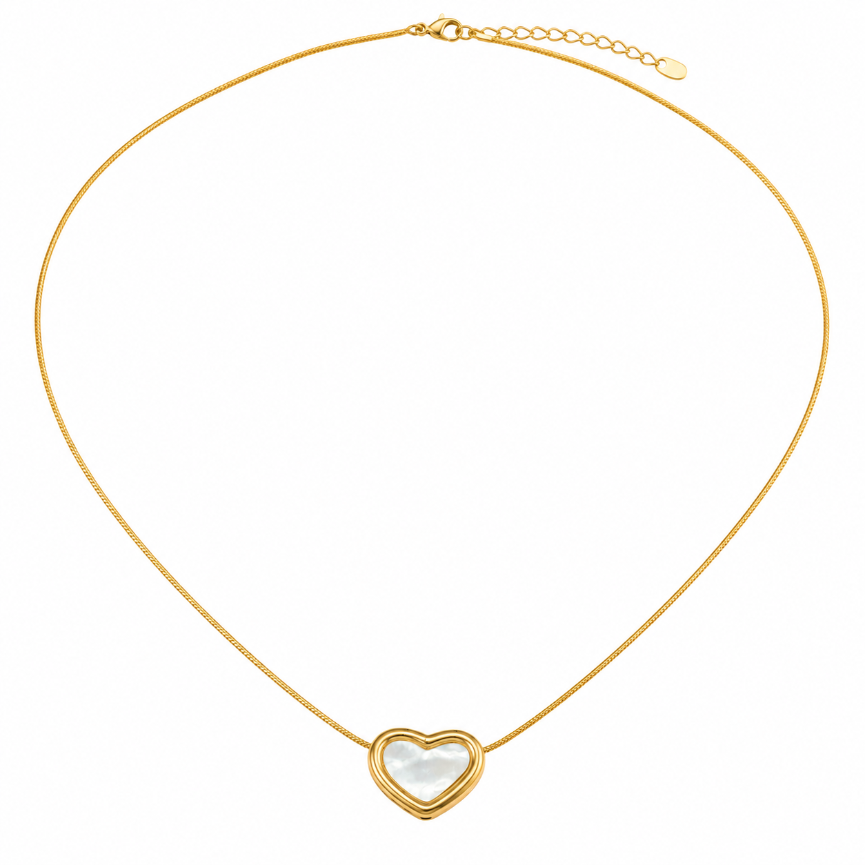 Swarique Hridaya Pearl Heart Necklace – Gold Plated Mother of Pearl Pendant Necklace