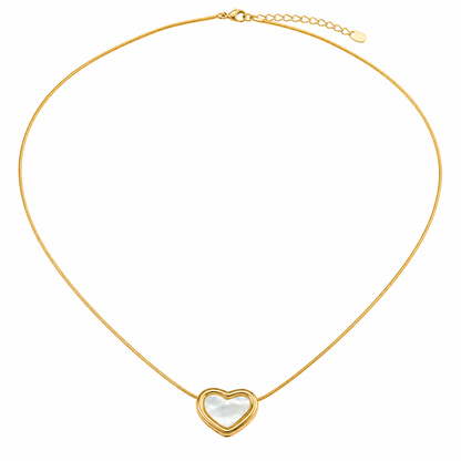 Swarique Hridaya Pearl Heart Necklace – Gold Plated Mother of Pearl Pendant Necklace