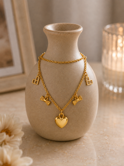 Swarique Anaya Heart Charm Necklace