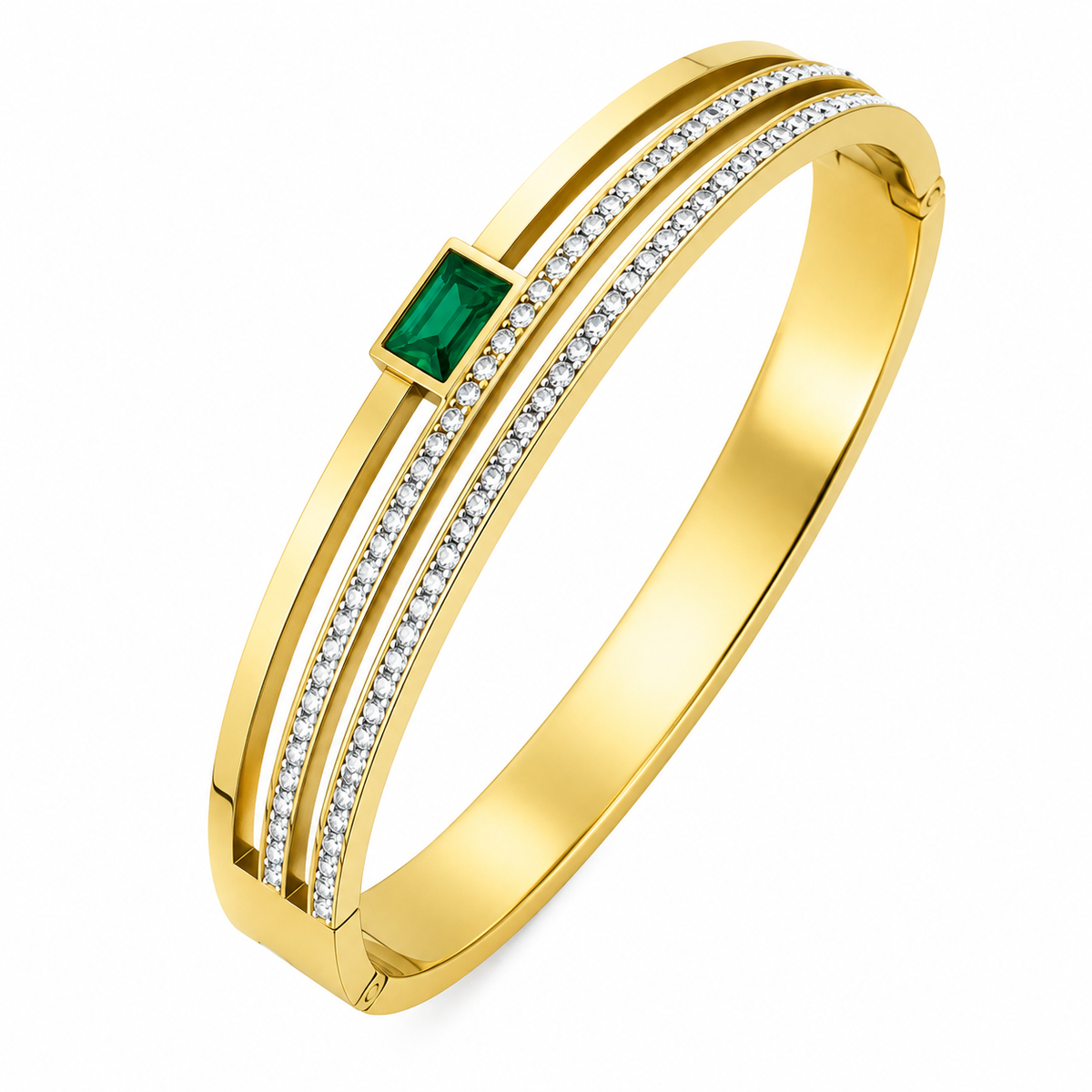 Swarique Navika Crystal Stack Bracelet (Green)