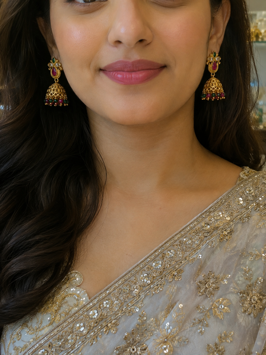 Swarique Rangratna Jhumka Earrings