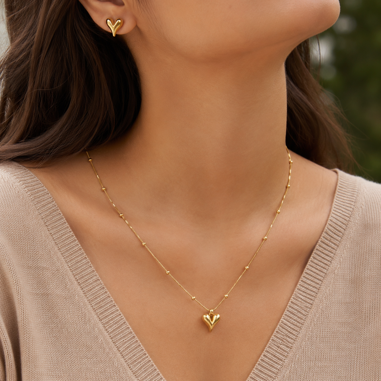 Swarique Madhurima Heart Jewellery Set