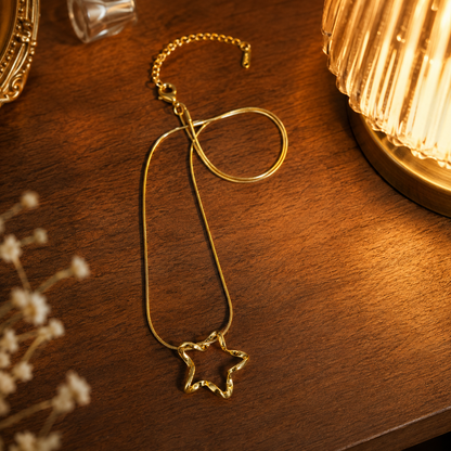 Swarique Tara Jyoti 316L Gold Star Pendant Necklace