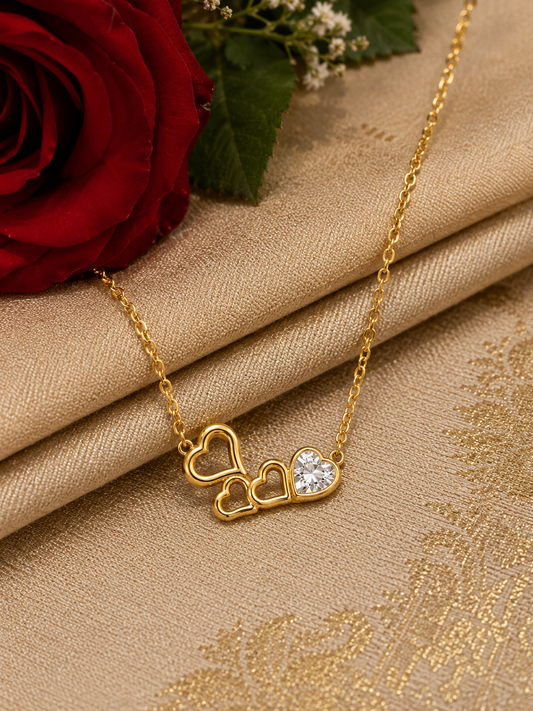 Swarique Forever Hearts Crystal Necklace