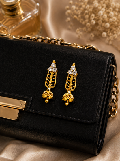 Swarique Mahika Jhumka Earrings (White)