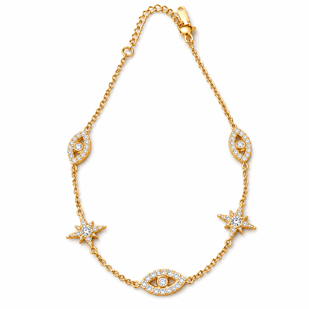 Swarique Drishti Tara Evil Eye Crystal Charm Anklet