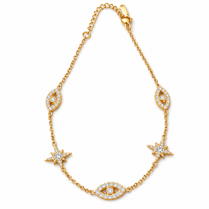 Swarique Drishti Tara Evil Eye Crystal Charm Anklet