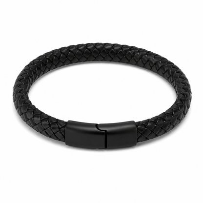 Swarique Shadow Weave Black Braided Bracelet for Men