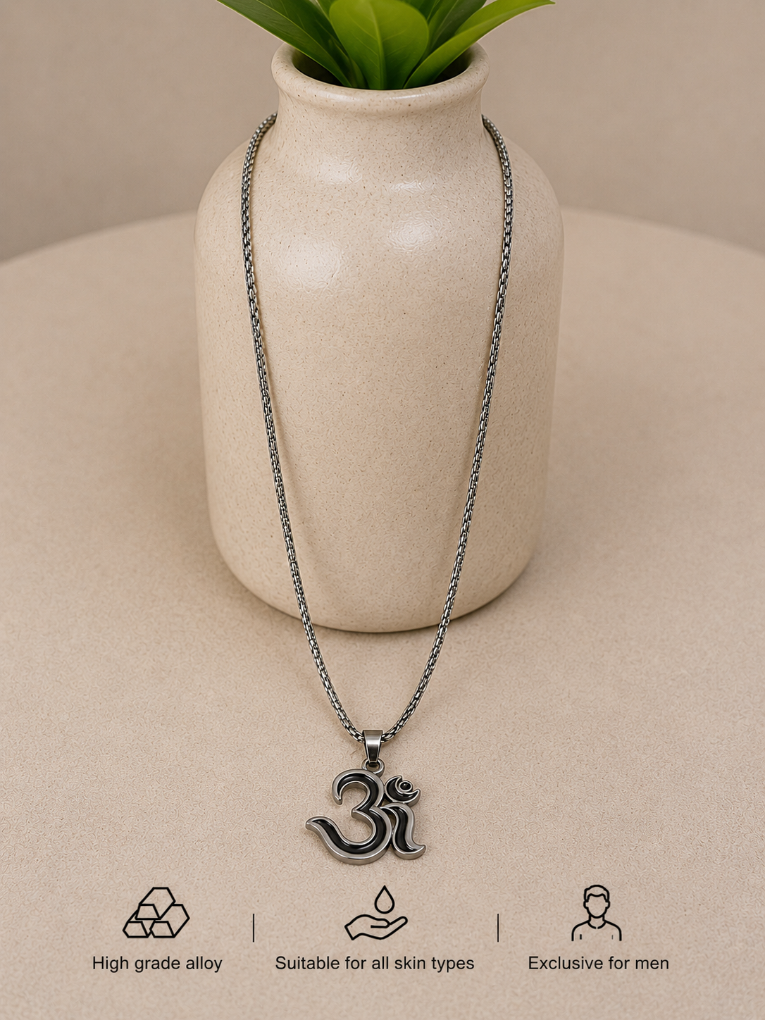 Swarique Mahadev Om Pendant Chain for Men