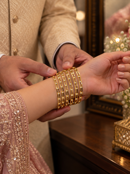 Swarique Kanakshree Crystal Bangles (Set of 2)