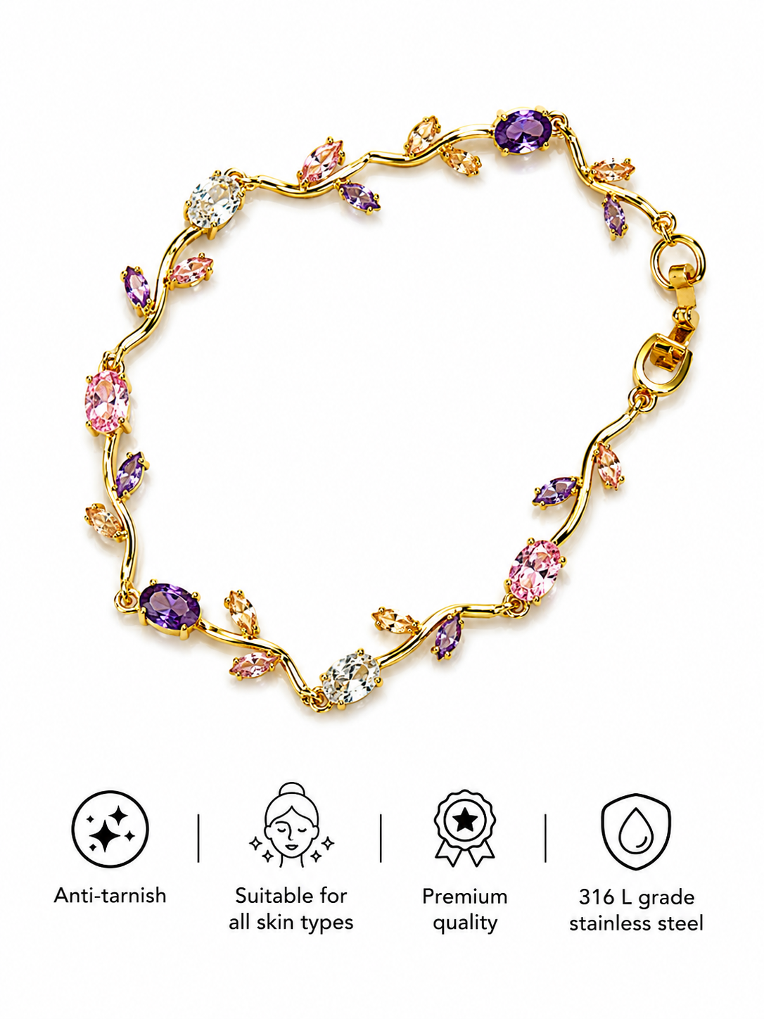 Amethyst Blossom Tulip Bracelet