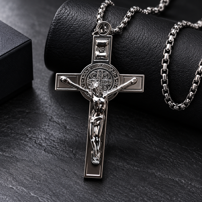 Swarique Jesus Christ Crucifix Pendant Chain for Men