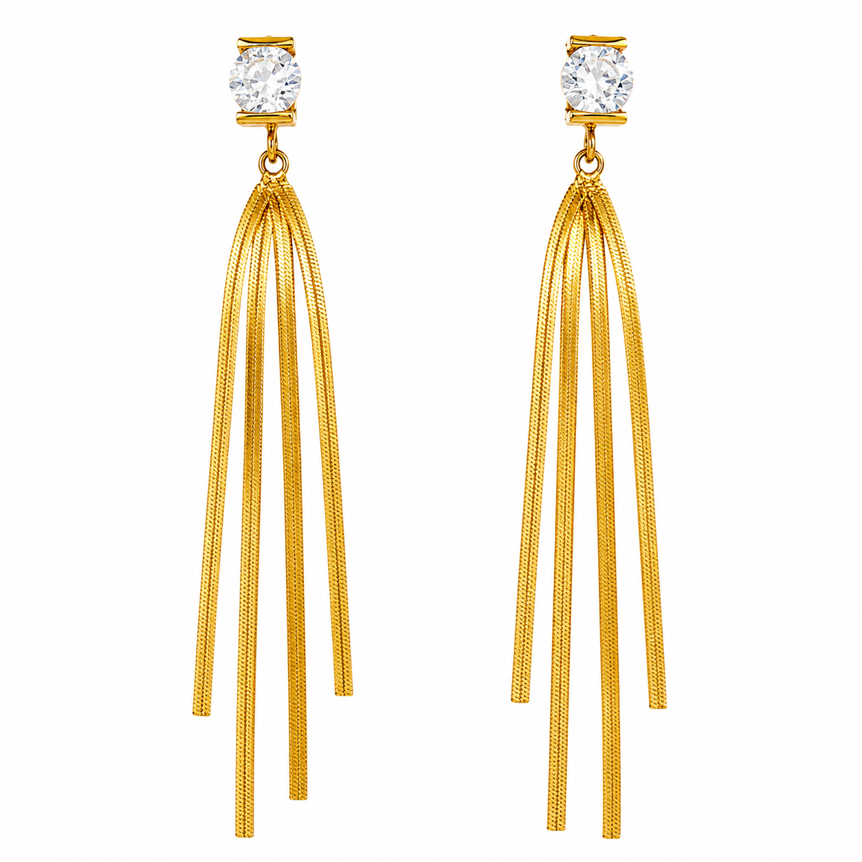 Swarique Sunehri Lehar Tassel Drop Earrings