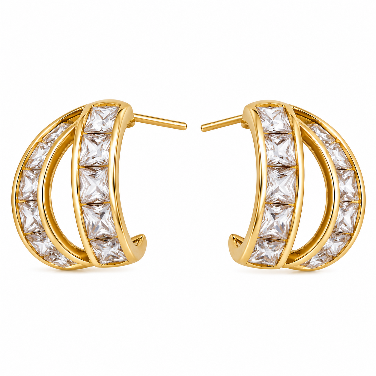Swarique Chandrika Crystal Hoop Earrings