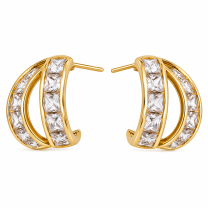 Swarique Chandrika Crystal Hoop Earrings