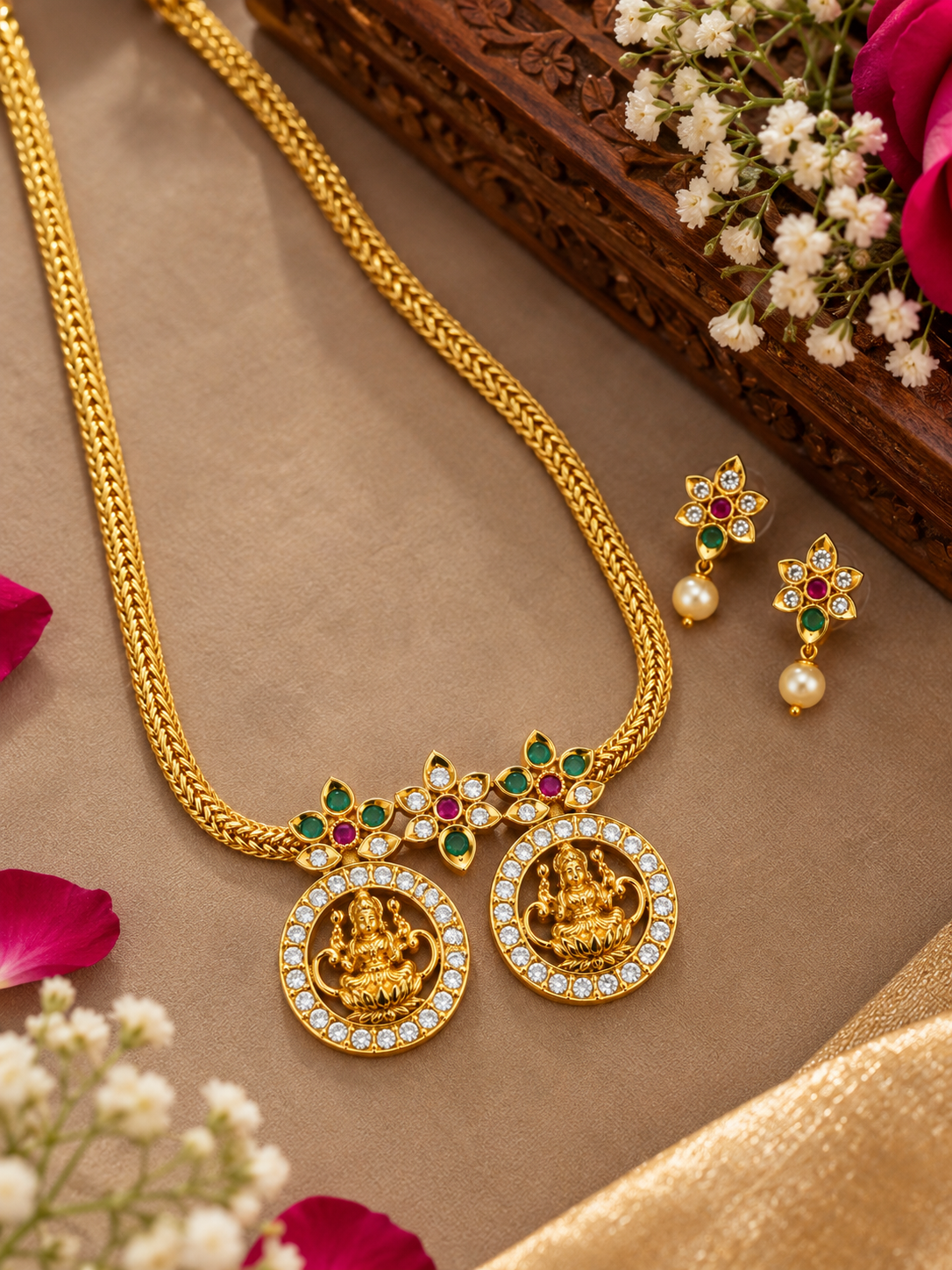Swarique Veda Lakshmi Necklace Set