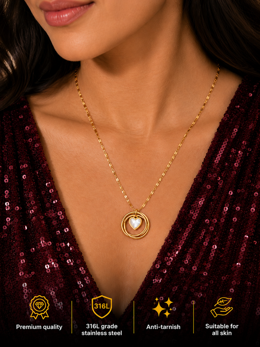 Swarique Manika Heart Ring Pendant Necklace