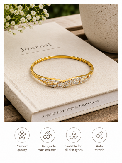 Swarique Anvitha Crystal Wave Bracelet