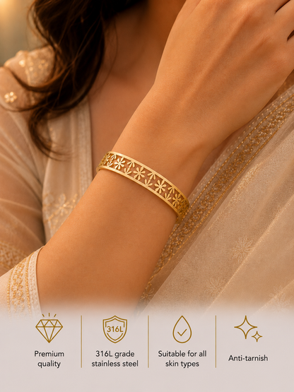 Swarique Pushprekha Floral Cutwork Bracelet