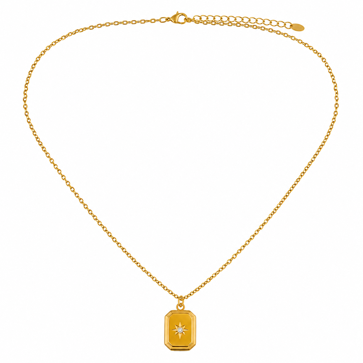 Swarique Dhruva Star Pendant Necklace – Gold Plated Celestial Medallion Necklace