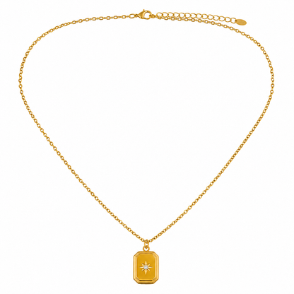 Swarique Dhruva Star Pendant Necklace – Gold Plated Celestial Medallion Necklace