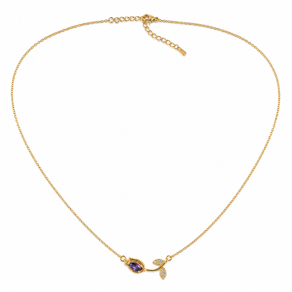 Swarique Neelpushp Bloom Necklace | Purple Crystal Anti-Tarnish Necklace