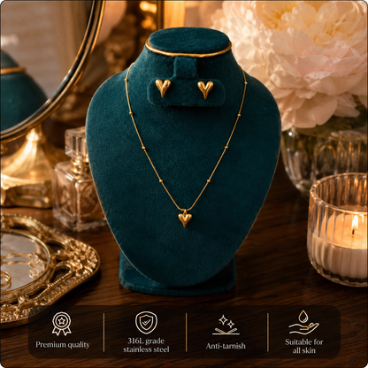 Swarique Madhurima Heart Jewellery Set