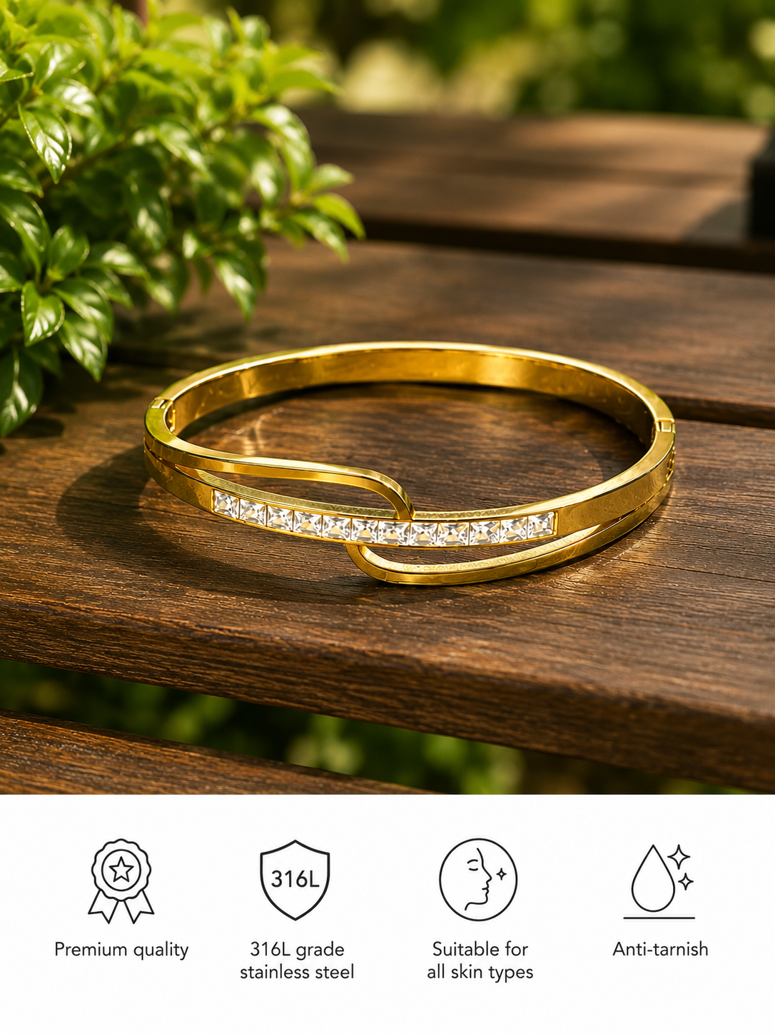Swarique Sunehri Rekha Crystal Bracelet