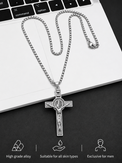 Swarique Jesus Christ Crucifix Pendant Chain for Men