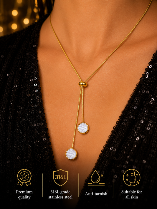 Swarique Meher Moti Lariat Necklace
