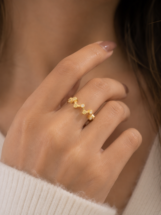 Swarique Tarunika Crystal Adjustable Ring