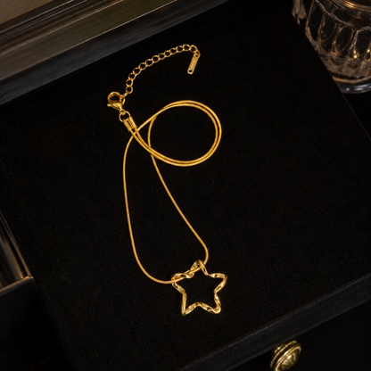 Swarique Tara Jyoti 316L Gold Star Pendant Necklace