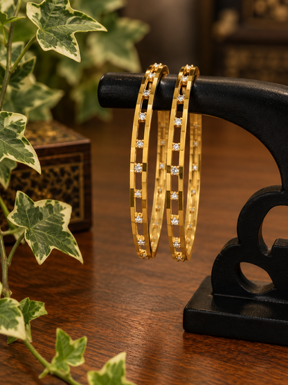 Swarique Kanakshree Crystal Bangles (Set of 2)