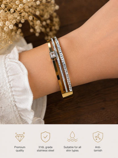Swarique Navika Crystal Stack Bracelet
