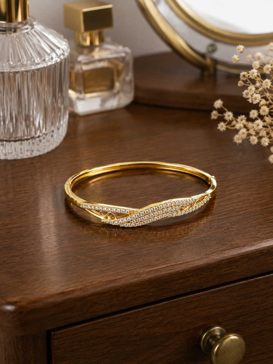 Swarique Anvitha Crystal Wave Bracelet