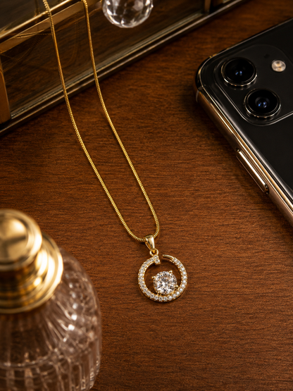 Swarique Nandini Crystal Orbit Pendant Necklace